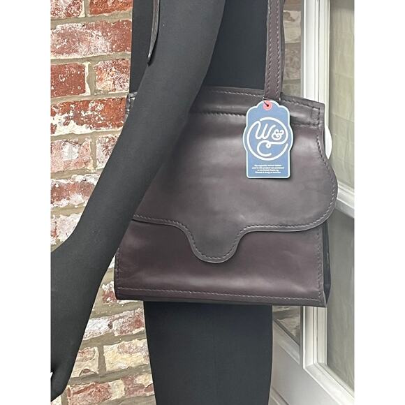 Adan Ballou  Leather Brown Shoulder Bag Full Grain Vegetable Tanned Leather - Picture 2 of 13